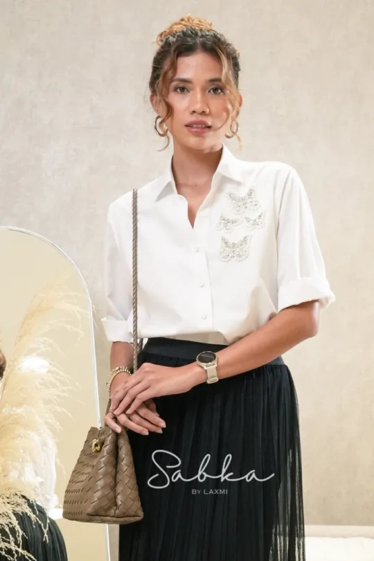 Sabka - White Butterfly Shirt