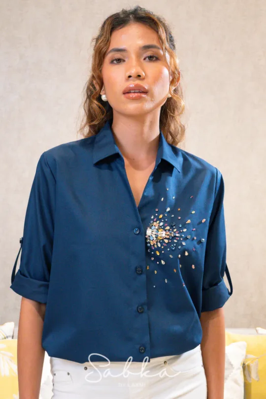 Sabka - Navy Galactic Diamond Shirt