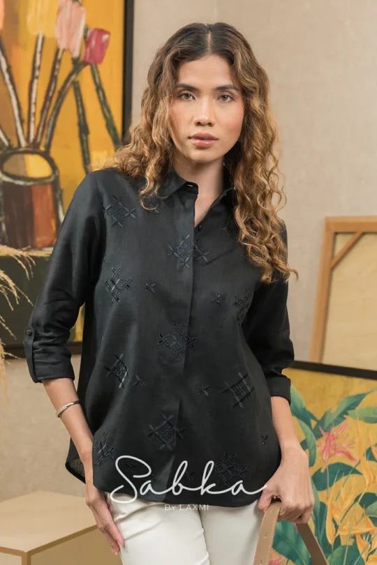 Sabka - Noir Cutwork Shirt (Black)